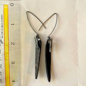 3for$15 bundle black wood and rhinestone pierced earrings